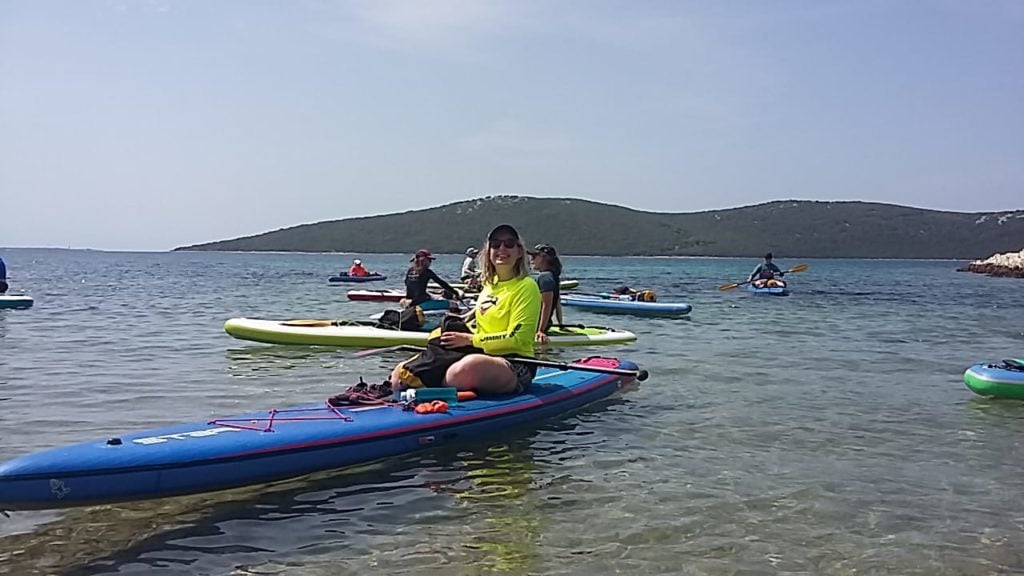Eilidh Larmour enjoying the sun during her 30 mile challenge.