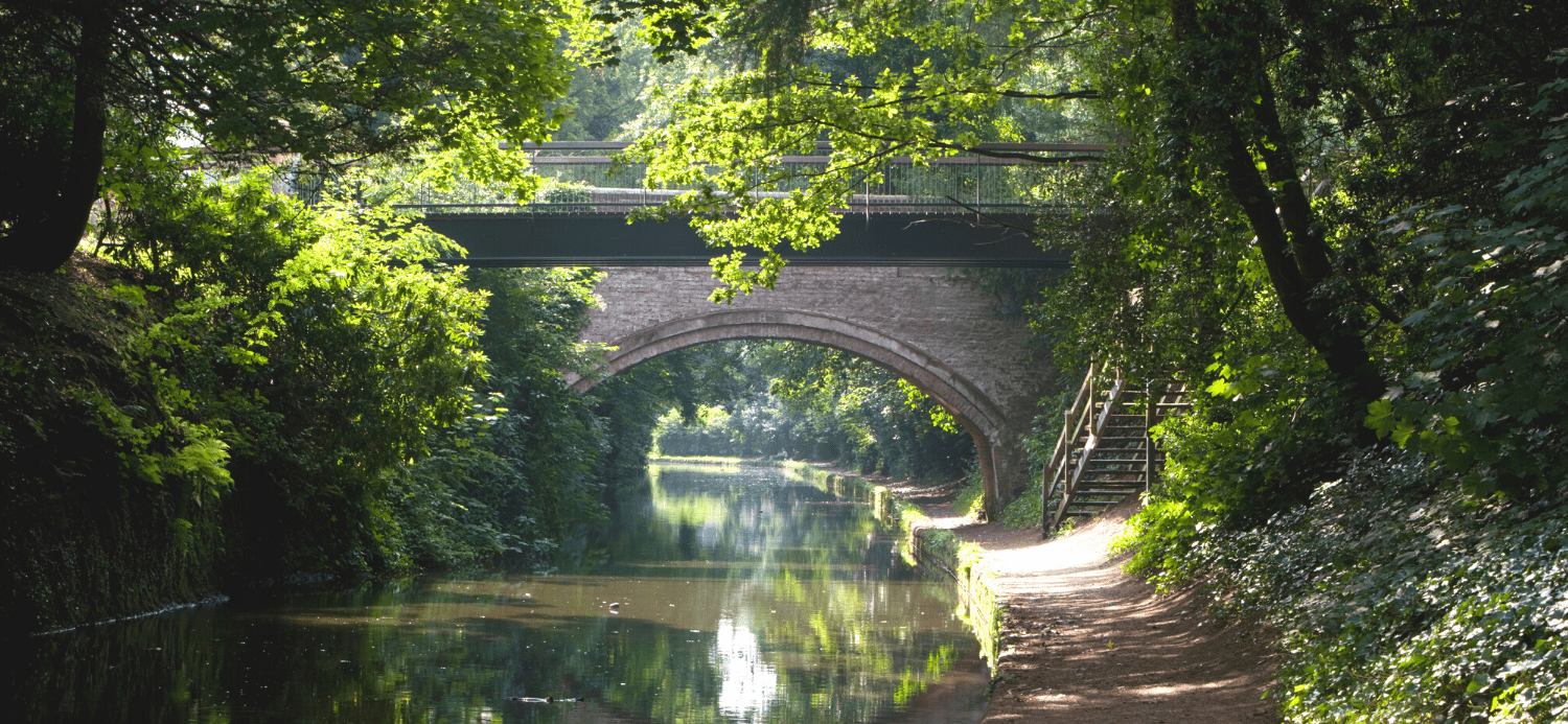 Walton Bridge on the Bridgewater Canal in summer