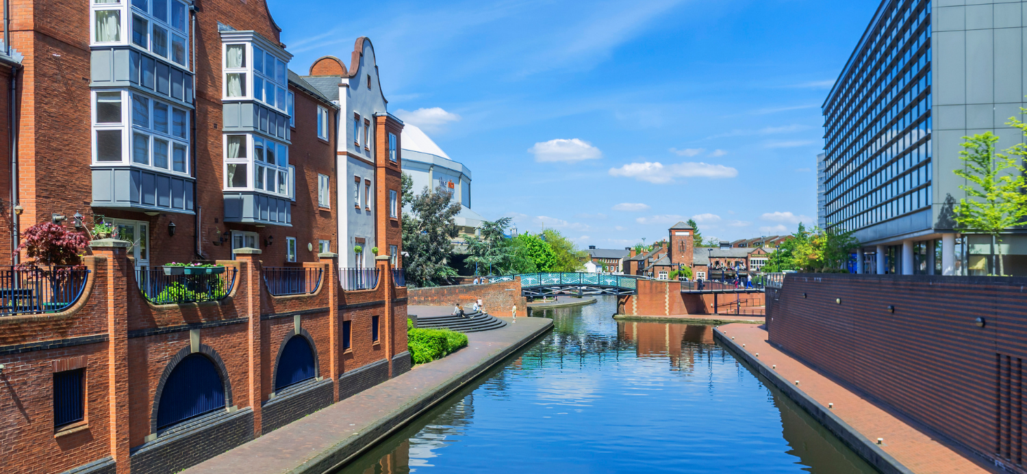 Birmingham Canal Navigations in summer. Planning a family kayaking holiday.