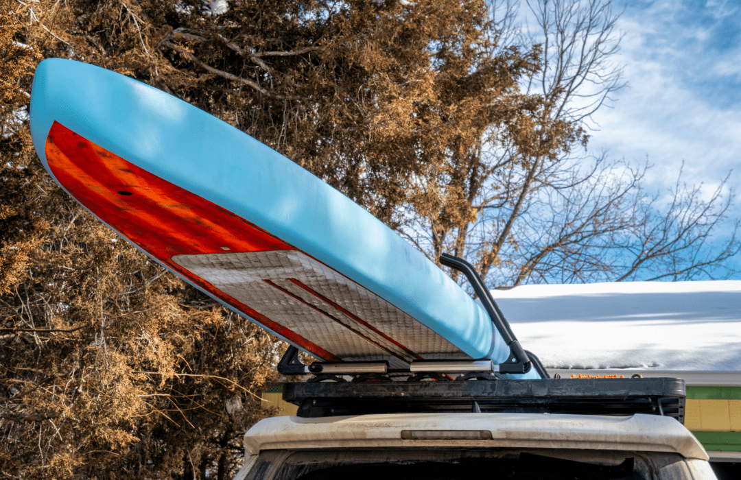 paddleboard on roof rack