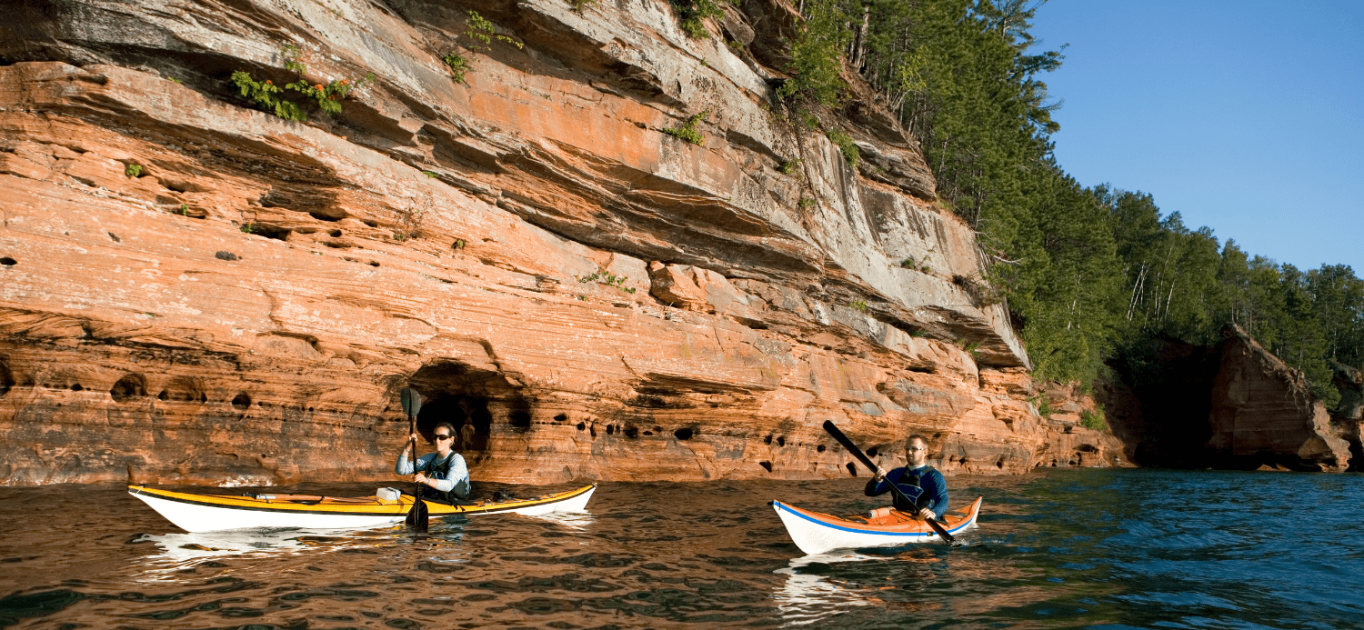 kayaking by cliffs no offshore winds not blown away