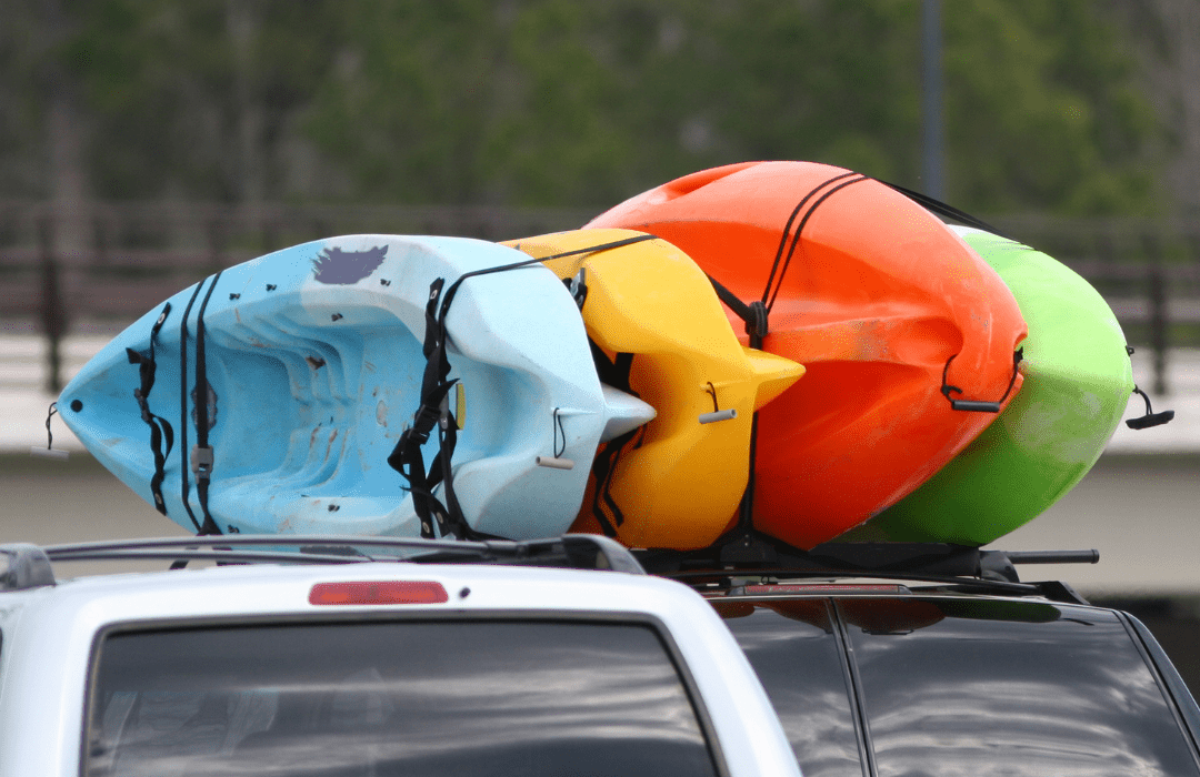 sit on top kayak on roof rack