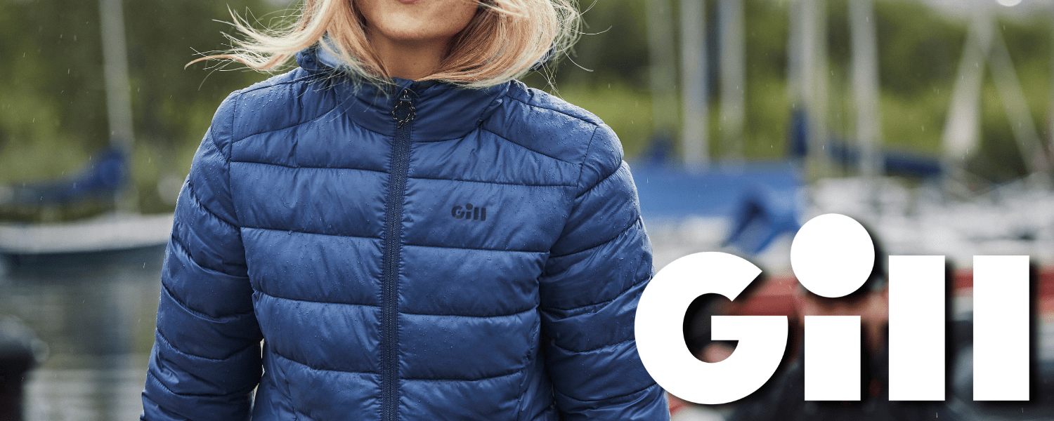 Woman in a Gill Hydrophobe down jacket