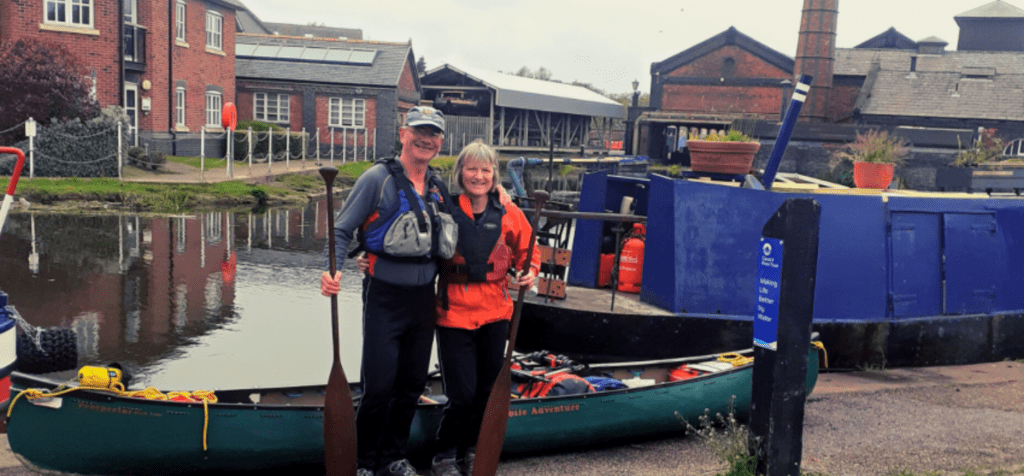 Linda Smith and Andy Garland ready to set off with their canoe