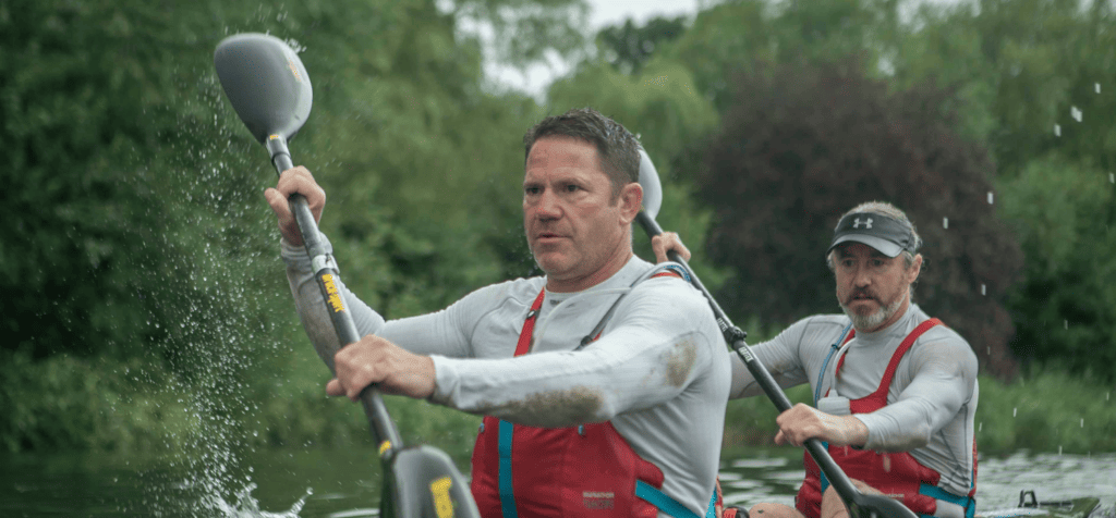 Steve and tom paddling in tandem