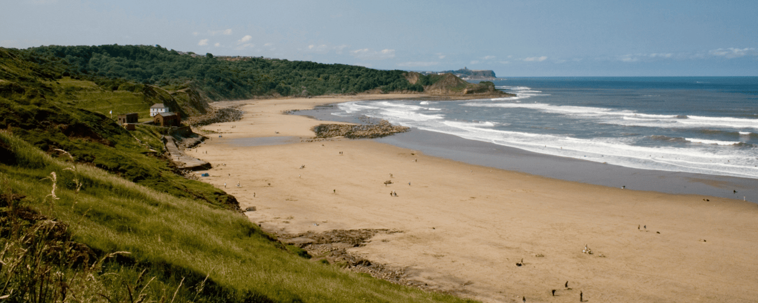 The sandy beach of cayton bay