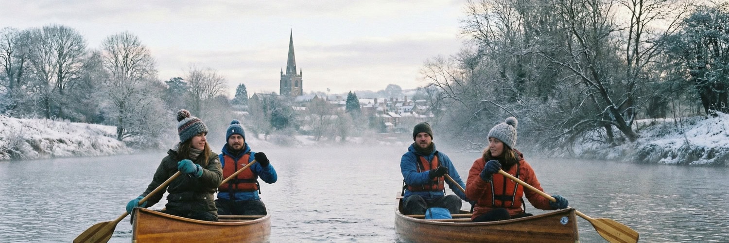 canoeing in winter 